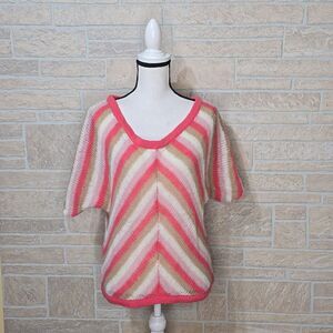 NWT WOODEN SHIPS MOHAIR WOOL BLEND CHEVRON KNIT TOP